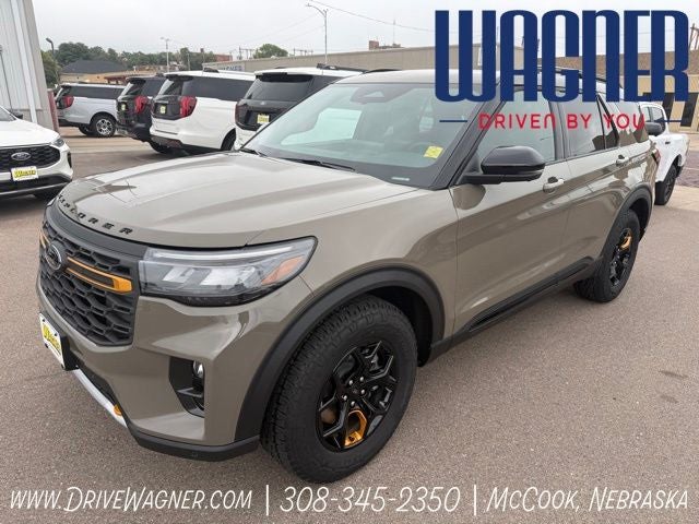 2026 Ford Explorer Tremor in Marsh Gray — front three-quarter view