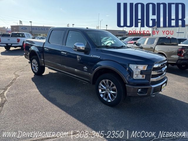 2017 Ford F-150 King Ranch in Blue — front three-quarter view