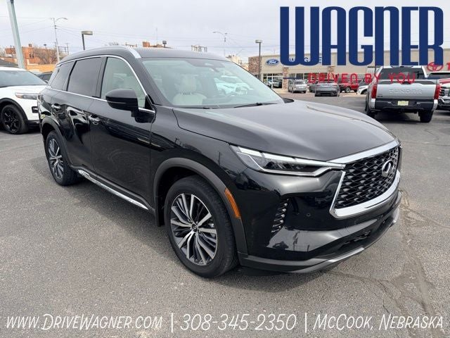 2025 INFINITI QX60 Sensory in Mineral Black — front three-quarter view