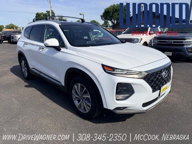 2020 Hyundai Santa Fe Limited in Quartz White — front three-quarter view